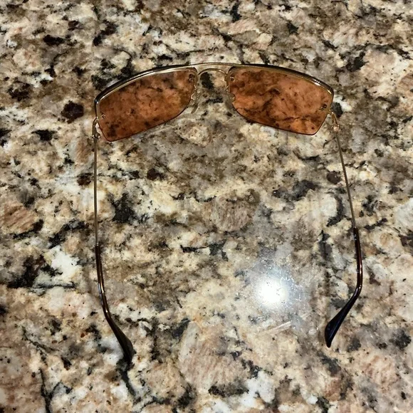 RAY-BAN Vintage Square RB3158 Unisex Orange Tinted Sunglasses - Picture 10 of 16